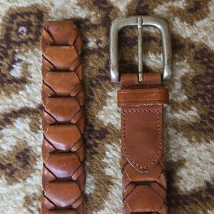 70s Leather Belt Silver Buckle 1970s Boho Hippie Retro Western Cowboy Vintage